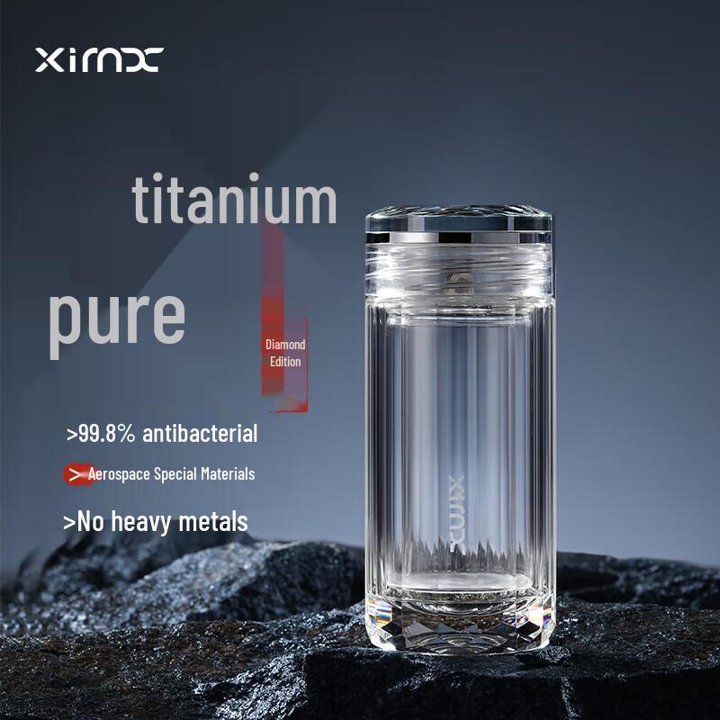 XIMX Antibacterial Double-Wall Glass Cup