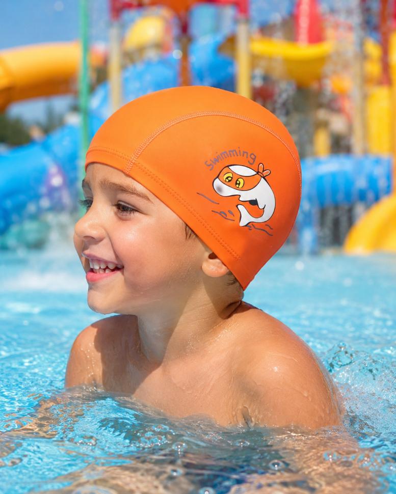 Aqua-Sport Czepek Pu Junior Dolphin Swim Cap Orange As95072