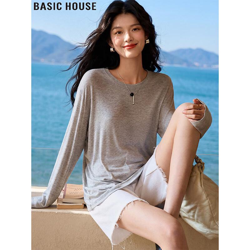 Basic House Women s Ice Silk Long Sleeve Sun Protection T-shirt One Size