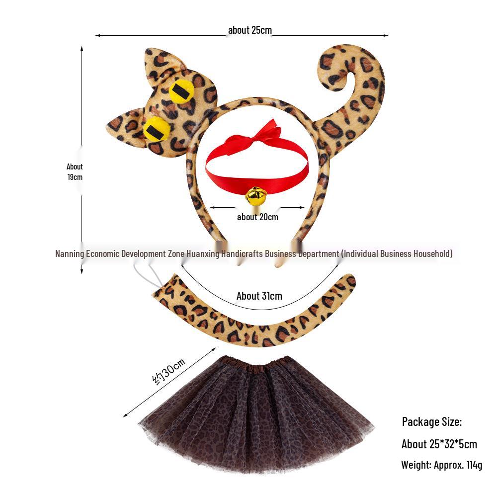 Halloween 3D Cat & Leopard Headband Set for Kids