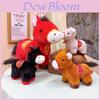 Peluche Année du Cheval avec Figurine Suspendue Personnage Fuku pour Cadeau de Célébration du Nouvel An Lunaire