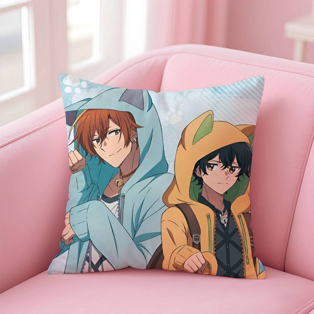 Anime BLSS-Sasaki And M- Miyano Pillow Case Comfort Sofa Bed Silky Elegant Invisible Zipper Custom Decorative Cushion Cover