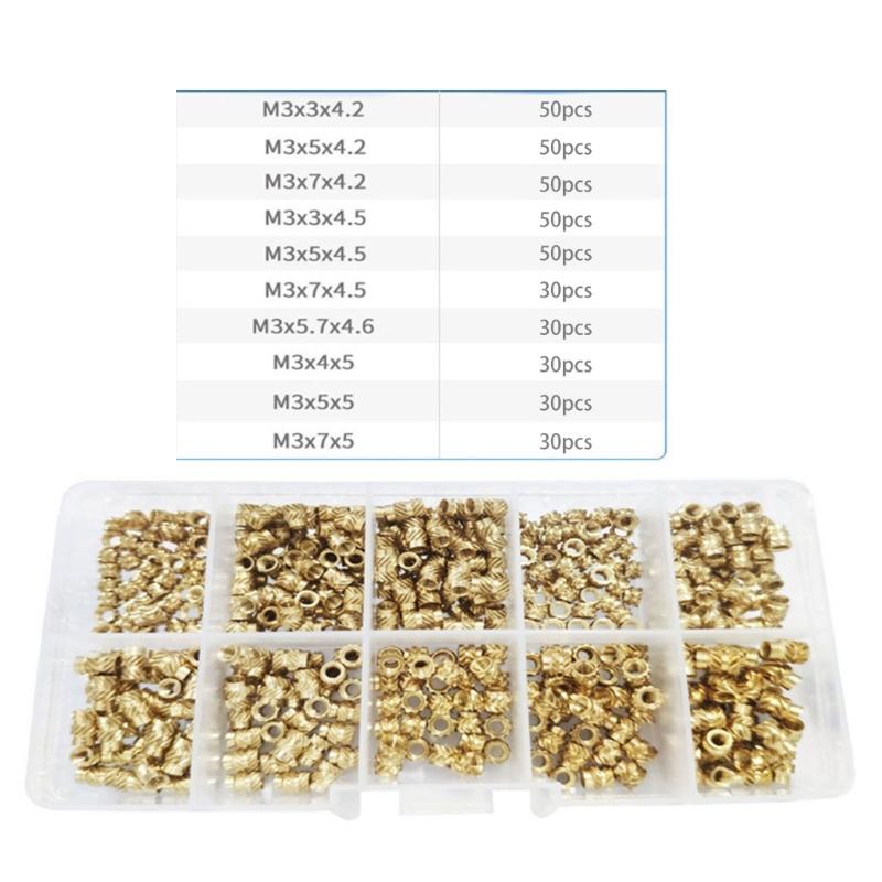 Essential Fasteners Threaded Nut Brass Insert Nut 1 Box Nut for DIY Projects