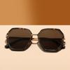1Pc French Retro Octagonal Tortoiseshell Women's Sunglasses with High-End Metal Temples, Trendy, Vacation-Friendly, Uv Protectio