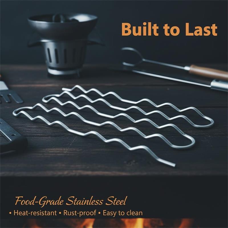 BBQ Sausage Roller Rack, Hot Dog Roller Grill, Stainless Steel Sausage Griller with 360° Rolling Design -Free Rack for Camping Outdoor Family Cookouts