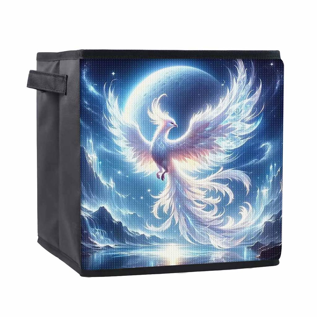 The White Phoenix 5D Diamond Painting Storage Basket Full Round Drill Mosaic Diamond Embroidery Cross Stitch Kits Home Decor Home Decor