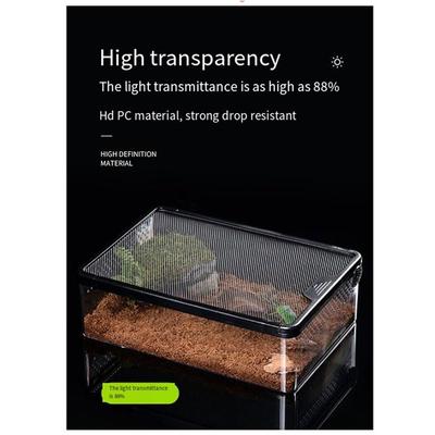 M-Modern-Transparent Reptile Feeding Box Amphibian Insect Reptile Breeding Box Ventilation Hatching Container Reptile Breedingbo
