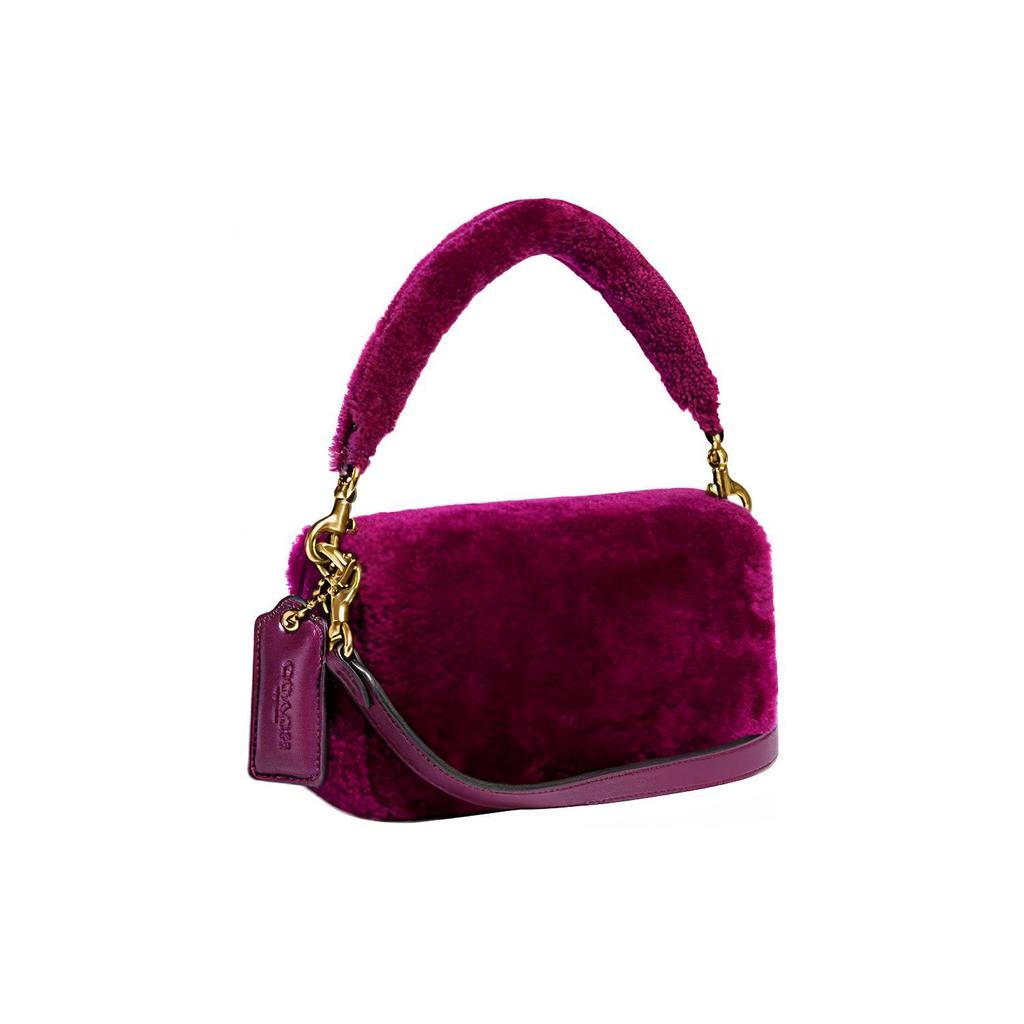 New COACH Pillow Shearling Portable Crossbody Bag Shoulder Bag Small Size Women's Purple CC444-B4FX