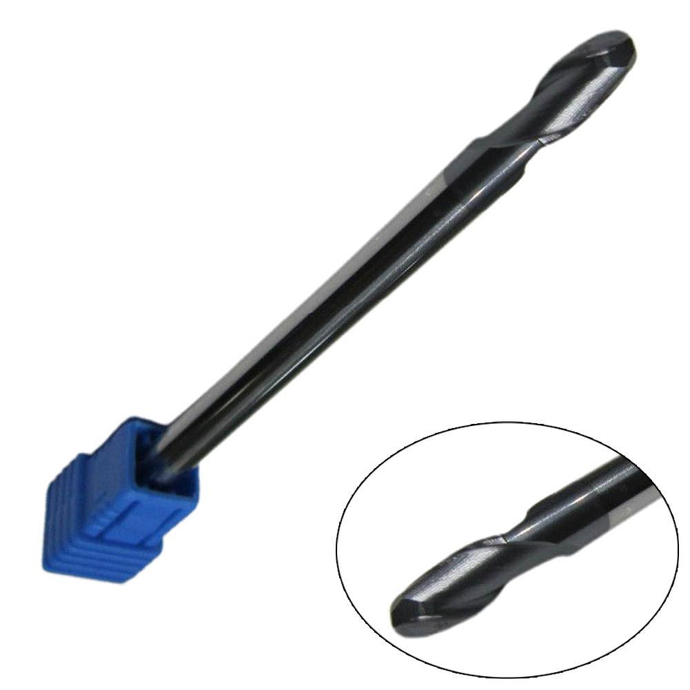 Radius 3.0mm Tungsten Carbide Ball Nose End Mill Extra Long Shank 100mm 2 Flutes