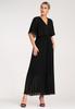 Dress with Cape - Elegant Dress with Pleated Bottom - Black Dress M1123 S/M