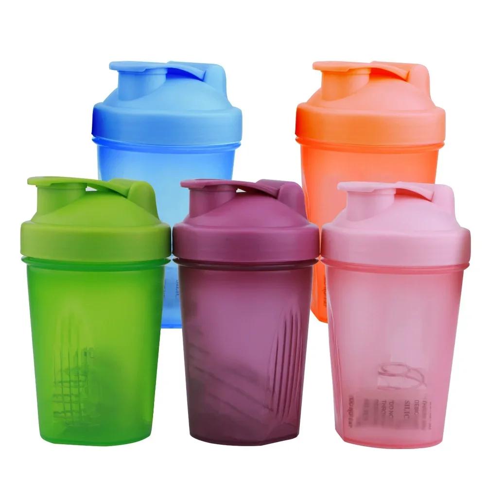 Hot 1-7PCS 400ML Blender Shaker Bottle with Scale Protein Shakes Leakproof for Powder Workout Gym Sport Mixing Cup Water Bottle