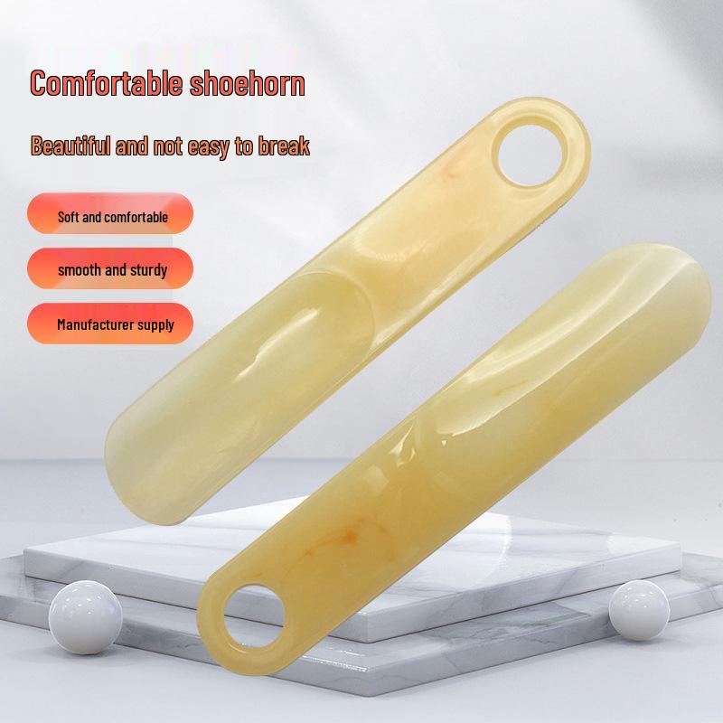 Compact Plastic Shoe Horn - Travel-Friendly Imitation Cow Horn
