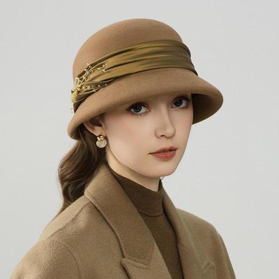 Wool Bowler Hat - Hepburn Style Autumn/Winter Ladies' Lampshade Fisherman Hat