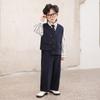 Boys Formal Suit Set 4 Piece School Kids Vest Shirt Pants Tie Gentleman Outfit for Wedding Party Birthday Photoshoot Performance 2-12Y