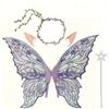 Sparkling Wings Wreath Elf Ear Set Foldable Fairy Cosplay Set Butterfly Wings Set  Themed Party