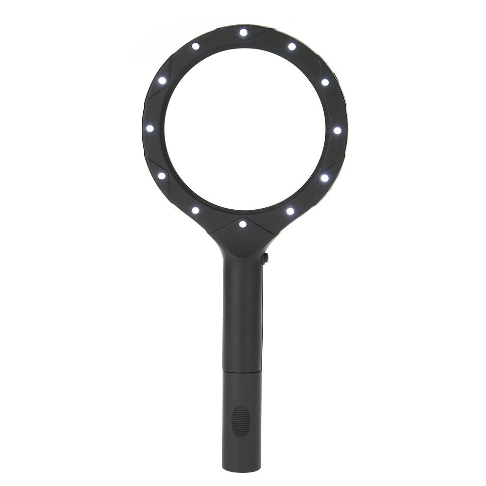 

3X Magnifier Handheld Illuminated 12 LED Magnifying Glass Lens Book Page Reading Magnifier