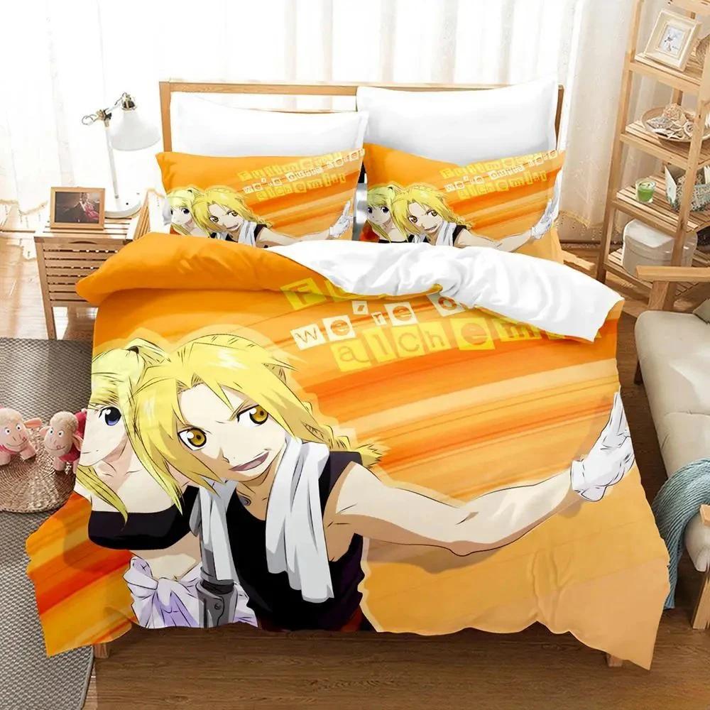 Fullmetal Alchemist Bedding Set Single Twin Full Queen King Size Bed Set Adult Kid Bedroom Duvet Cover Sets 3D Print  Bed