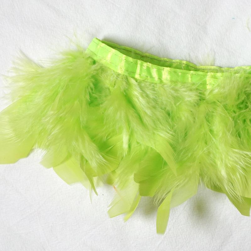 Encrypted Turkey Feather Fire Piece Feather Cloth Edge Skirt Lace Feather Lamp Diy Dance Clothes Accessories Decorative Materials
