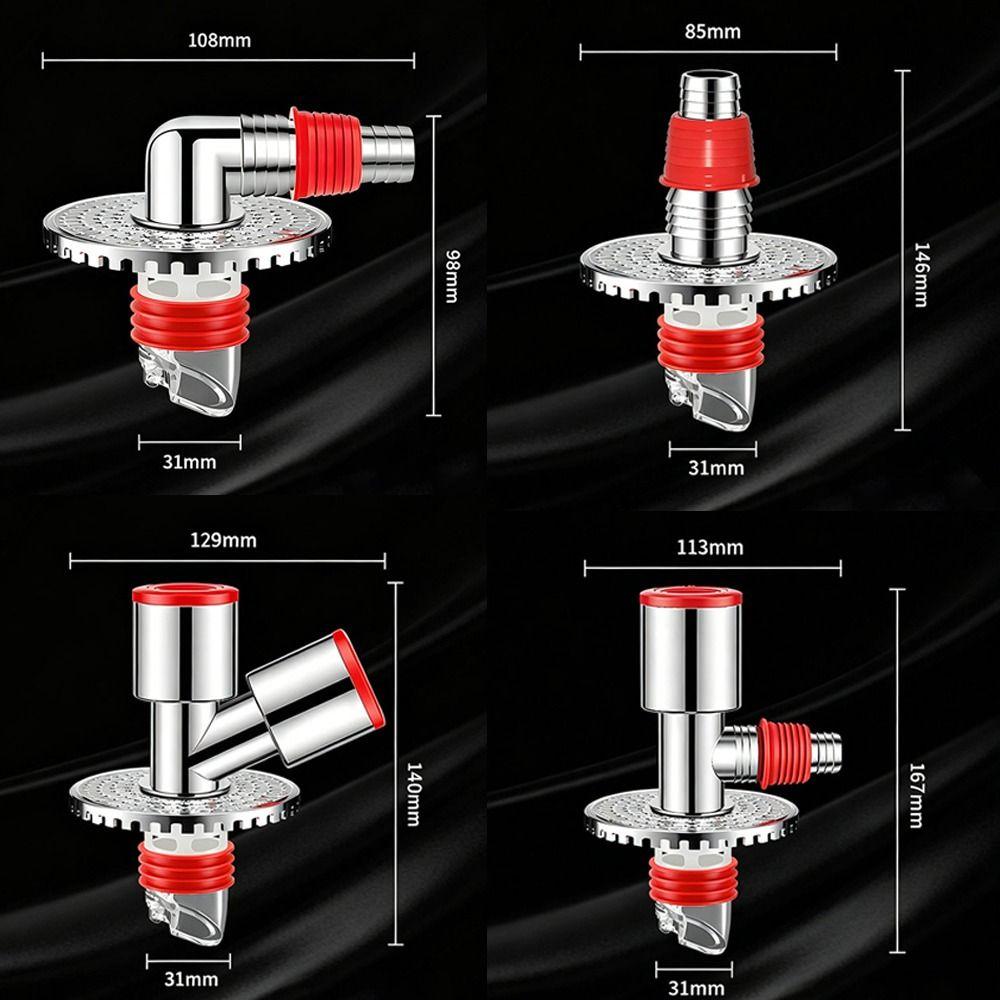 Plastic Floor Drain Tee Connector Anti-Odor Multi Functional Sewer Drain Connector Quick Installation