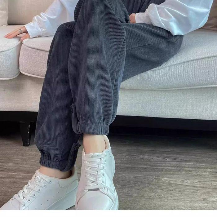 Elastic Waist Autumn/Winter Fleece Lined Casual Jogger Pants for Women
