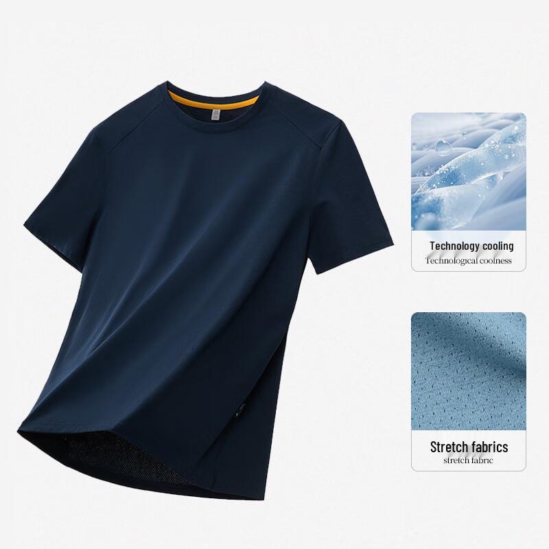 Men s Quick-Dry Round Neck Sports T-Shirt 4XL