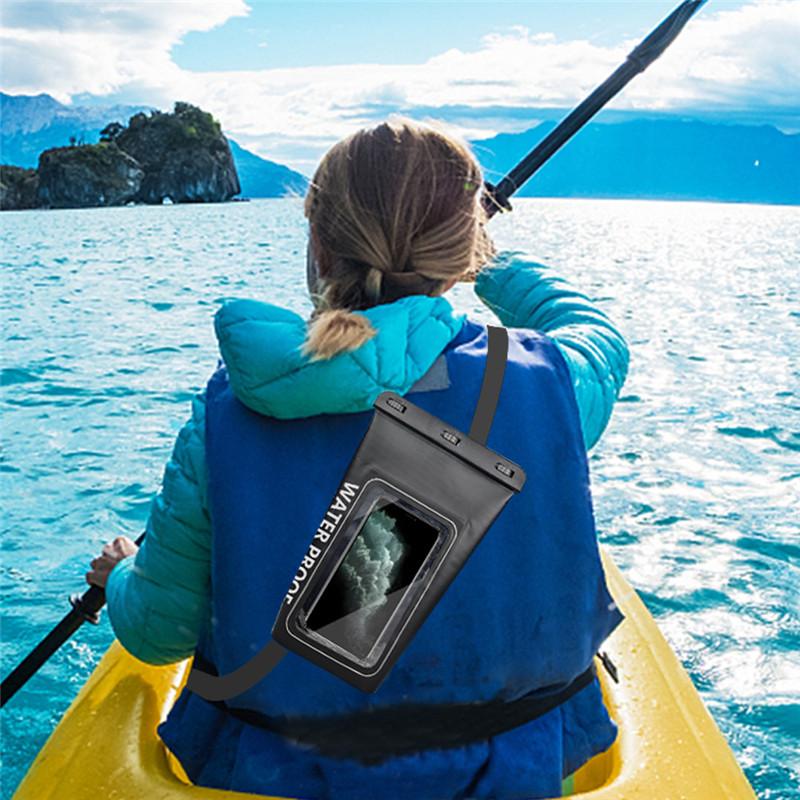 2L PVC Swimming Pack Dry Bag Touch Screen Outdoor Waterproof Shoulder Kayak Bags Trekking Drifting Rafting Surfing Boating Bags