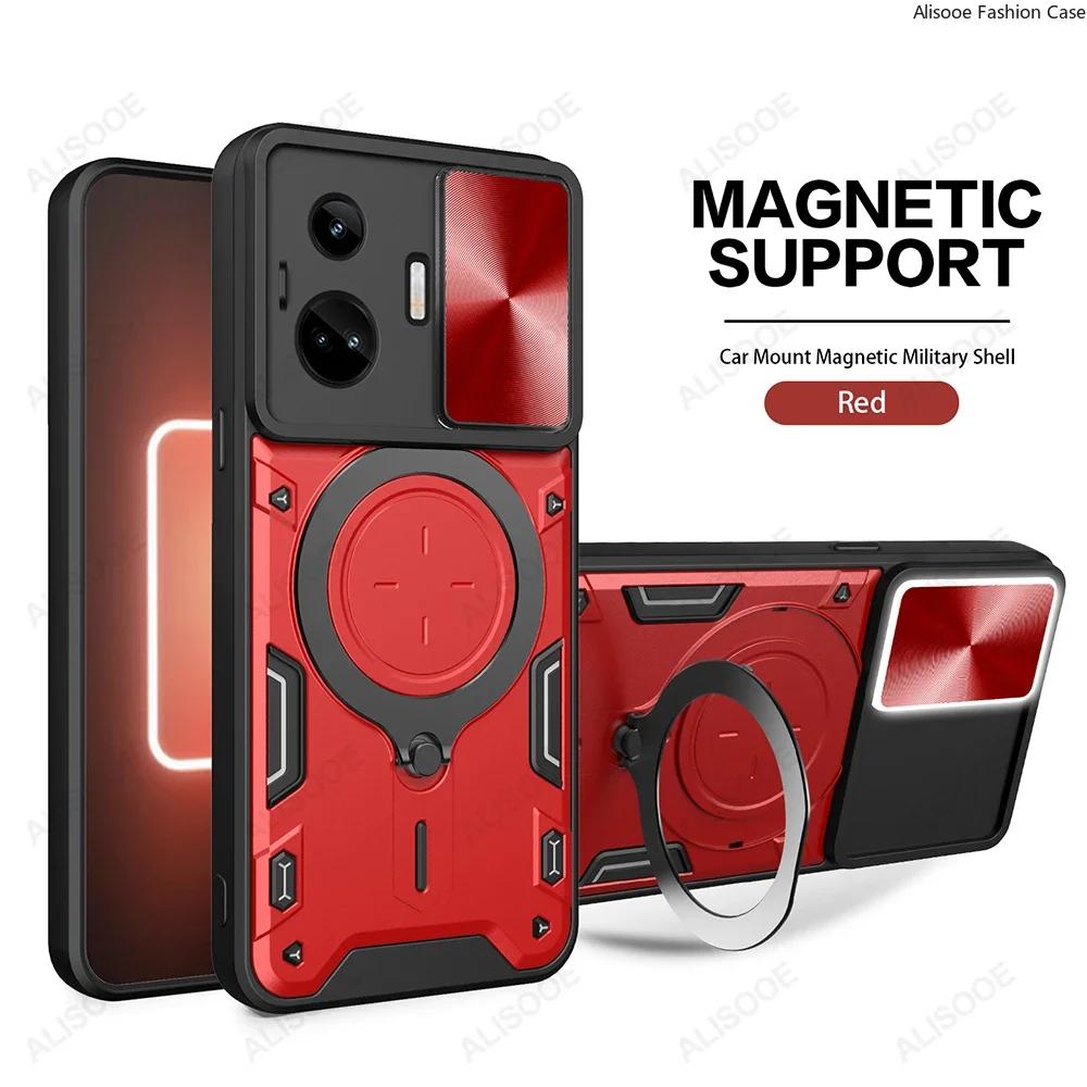 Funda for Realme GT Neo 5 Case Slide Camera Lens Magnetic Stand Protection Cover for OPPO Realme GT Neo 5 Capa