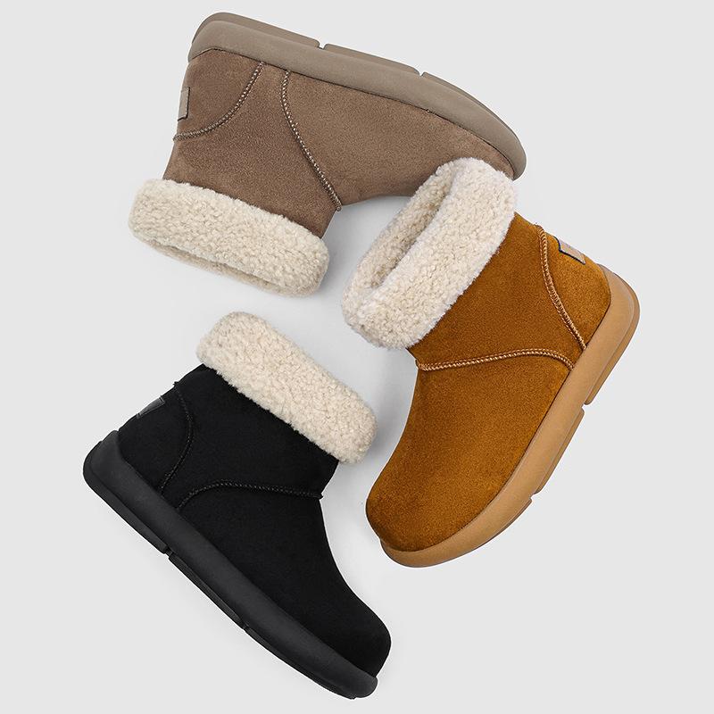 Winter velvet cold-proof one-pedal couple snow boots 22715-11715 black, khaki, camel-J