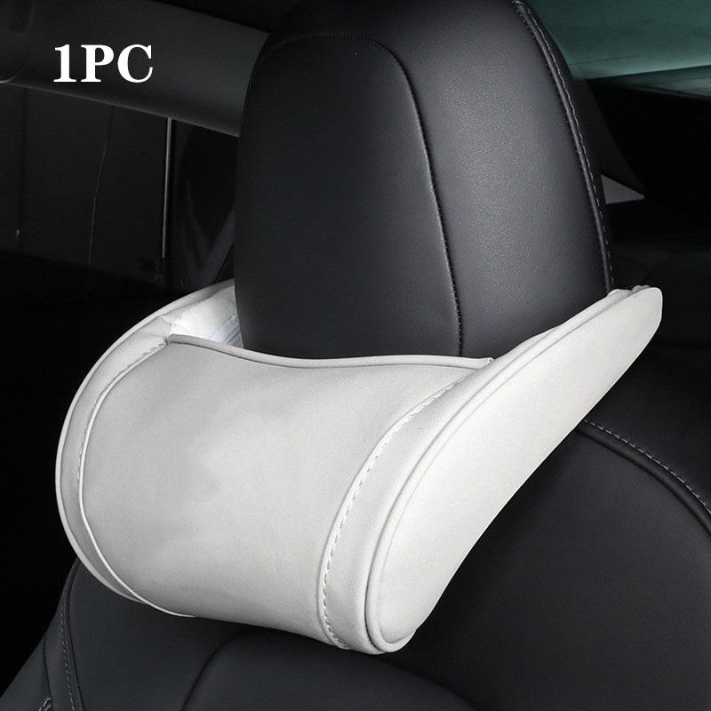 Do Tesla Model 3 YXS Poduszka na szyję Poduszka zagłówka Skórzana poduszka na szyję i pas z pamięcią kształtu Poduszka na głowę do fotela samochodowego Model3 Akcesoria