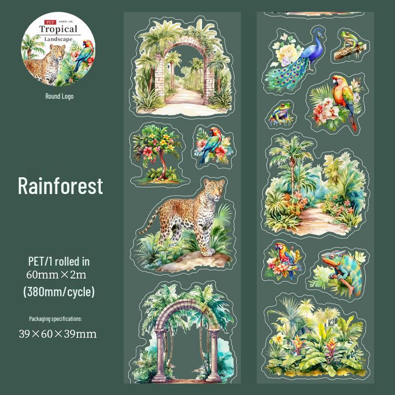 Wunderschönes Tag Washi Tape: Aquarell Camping Party Aufkleber, 6 recycelbare Designs für Reisetagebücher & DIY-Projekte