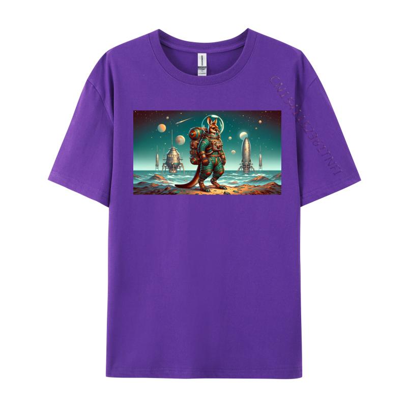 Atompunk Kangaroo Astronaut Tshirts All Cotton Tops Shirt for Unisex Beach Tshirts Brand New Graphic Tees