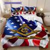 Freedom Faith Unity Bedding (1 * Duvet Cover + 2 * Pillowcase, Without Core) 2D Flat Duvet Cover and Pillowcase Soft and Comfortable Bedding Set