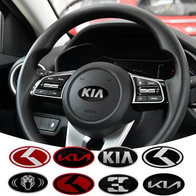3D Aluminium Car Steering Wheel Center Emblem Badge Sticker Decal For K K5 K2 K3 K5 KX5 GT Rio Optima Sorento Sportage Ceed