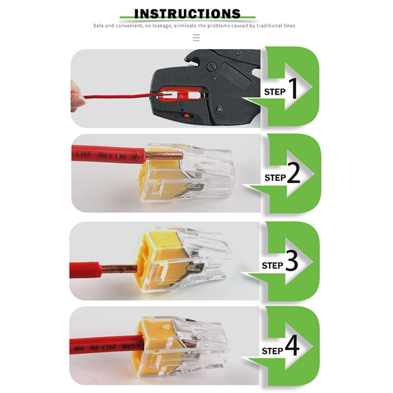 102/104/106/108 Conectori Universali Compacți pentru Cabluri Bloc Terminal cu Conductor Push-in 2/4/6/8 Pini Mini Cutie de Joncțiune Rapidă