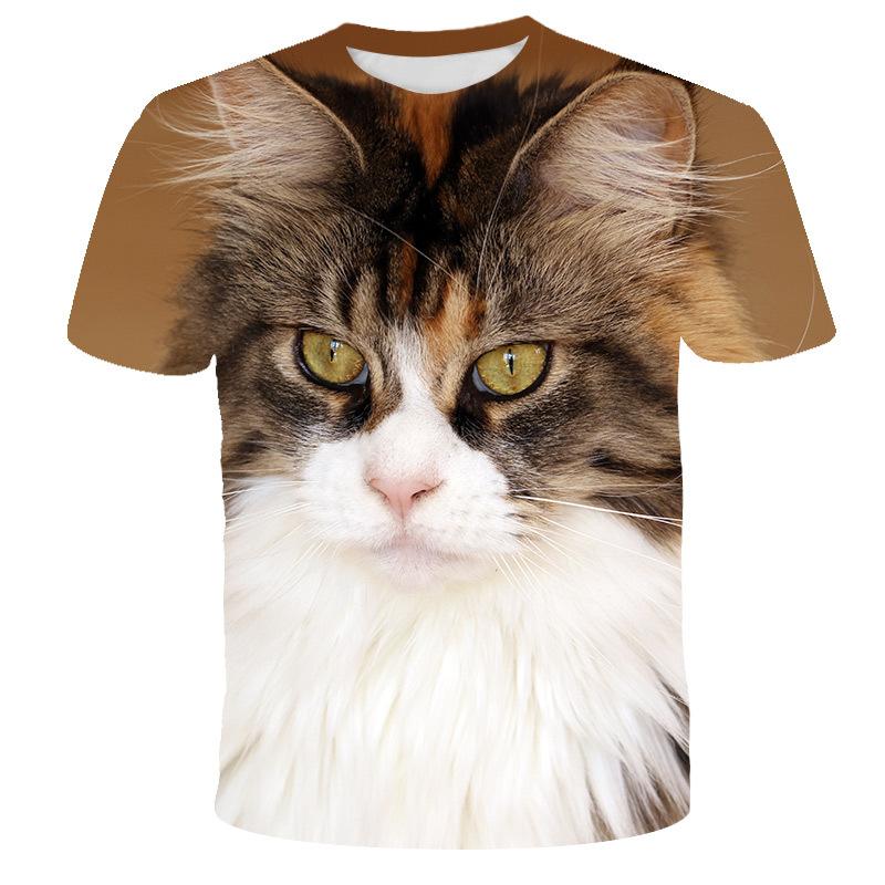 

Summer Short Sleeved T-shirt Fashionable Interesting Cat Animal Creative Pattern Comfortable Casual Loose T-shirt 6XL дубильная кора