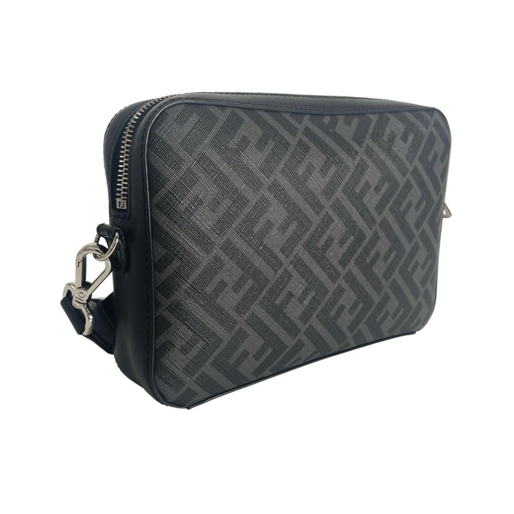 Fendi Diagonal Camera Case 7M0286 Shoulder Bag Black Mens Used