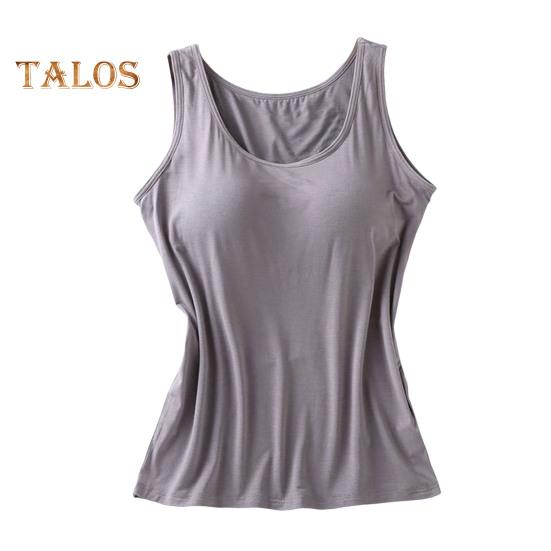 Dámské tílko s vestavěnou policovou podprsenkou, ležérní tílko se širokými ramínky, jógové tričko, letní základní polstrované cvičební spodní prádlo