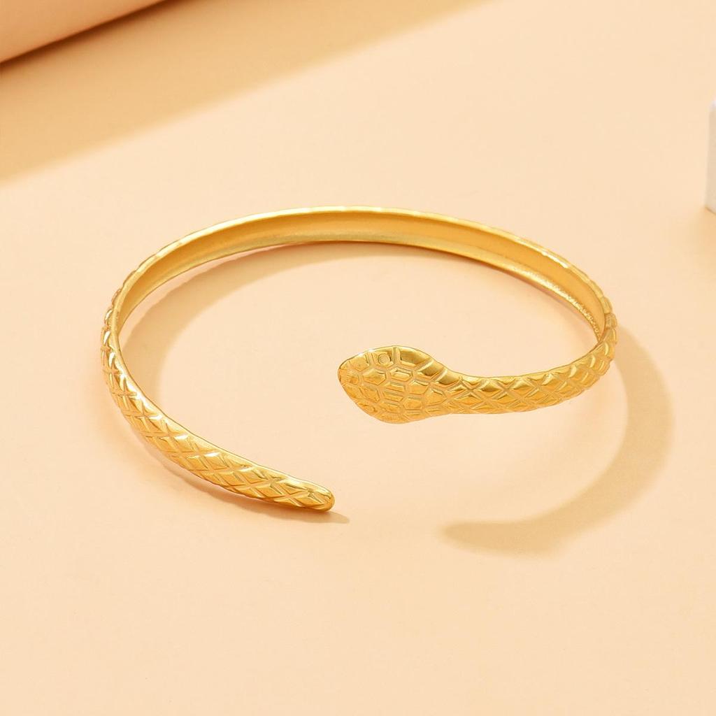 Trendy Snake-Shaped Stainless Steel Bracelet: Unisex Punk Style Jewelry