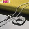 925 Sterling Silver Heart Love Pendant Necklace Jewelry