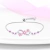 Stříbrný náramek 925 Original Nastavitelný Fantasy Symbol štěstí Růžový květ Zirkonové náramky Hodí se DIY Charms Dárky k narozeninám
