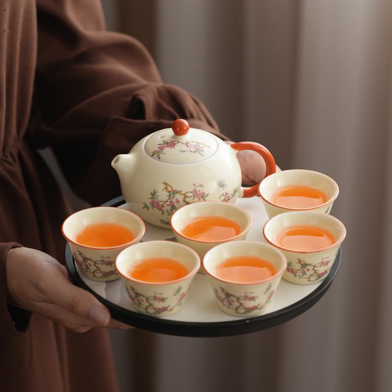 Outdoor travel business trip Kung Fu tea set Business household teapot set