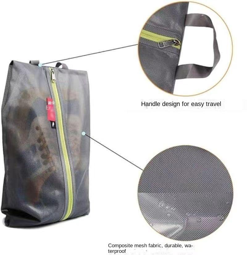 Outdoor Travel Hand Shoe Bag Multi-functional Beach Bag Visible Breathable Mesh Gauze Storage Bag Can Print Advertising LOGO