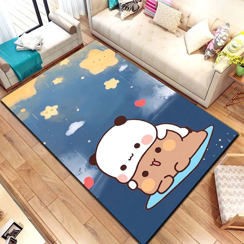 Bubu and Dudu Cartoon Area Rug Kawaii Bear Print Floor Mat Non Slip Carpet For Bedroom Living Room Kids Playroom Home Decor Gift
