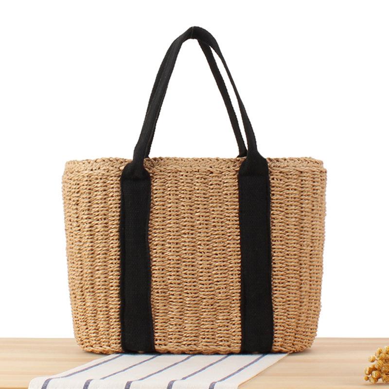 European and American Style Woven Beach Bag: Large Capacity, Casual, Versatile Women s Tote