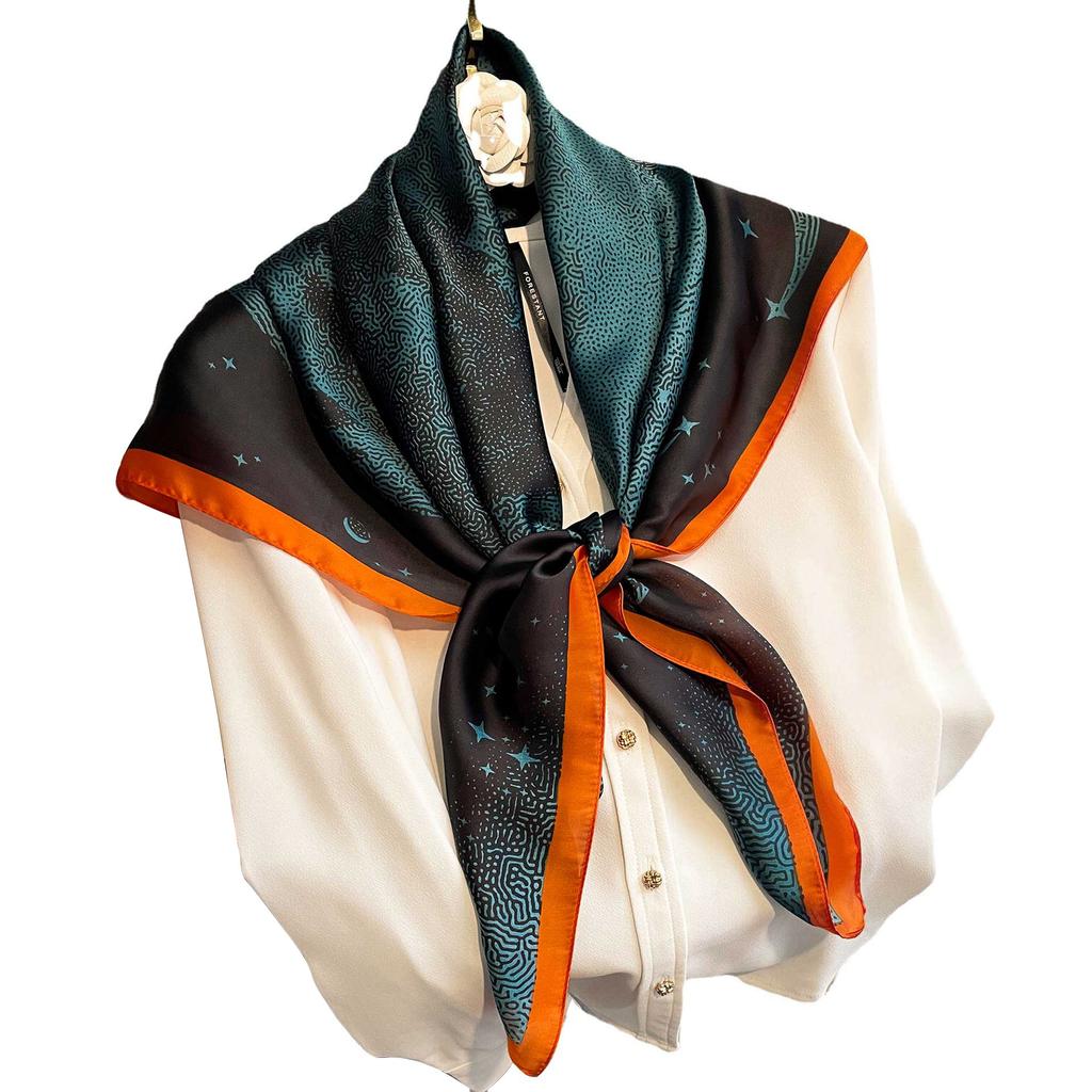 Wysokiej jakości luksusowe jedwabne szale z pałąkiem na głowę szaliki szalik dla kobiet łańcuszek jedwabny szal damski dekoracyjny szal