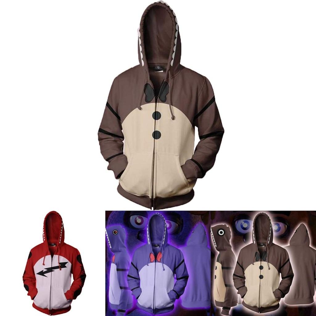 Prémiová mikina s kapucí Five Nights At Freddy's Fnaf Cosplay kostým s živým vzorem