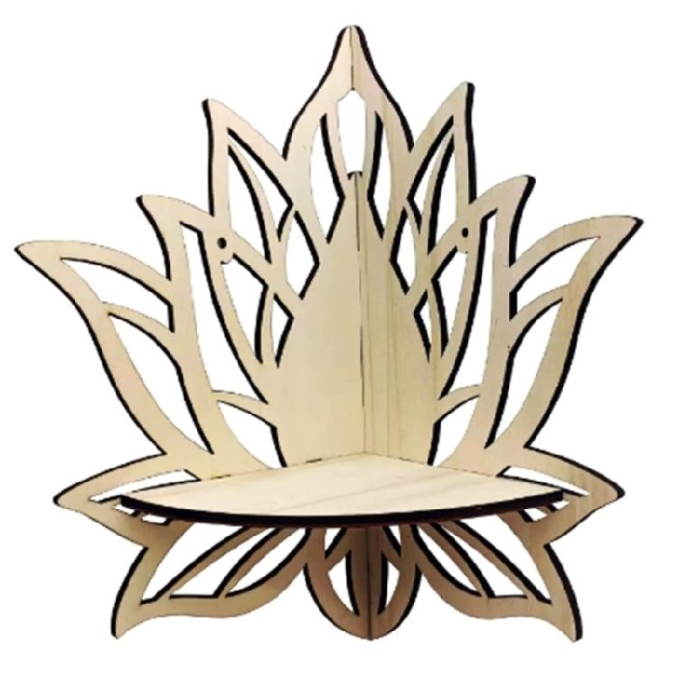 Hollowed Flower Corner Shelves Wood Floating Wall Shelf Plant Display Corner Shelves Organizers Storage Rack Home Decors