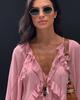 Layered V-Neck Long Dress for Women - European and American Style