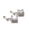 Earrings for cubic resin Miyabi Grace women, non-pierced earrings, popular, zirconia, mature, elegant, formal, painless, dangling, crystal, square,