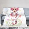 Puella Magi Madoka Magica Blanket Coral Fleece Plush Air Conditioning Cute Anime Breathable Super Soft Throw Blanket Throws